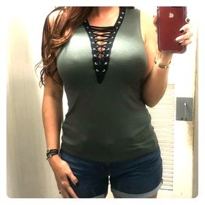 Olive green tank top